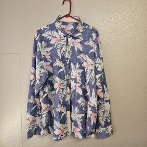 tommy bahama barbados breeze stretch Sz Xl  Floral Tropical Long Sleeve E374